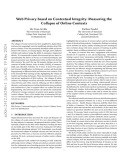 Web Privacy based on Contextual Integrity: Measuring the Collapse of Online Contexts