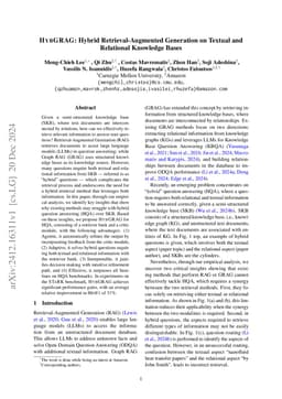 HybGRAG: Hybrid Retrieval-Augmented Generation on Textual and Relational
  Knowledge Bases