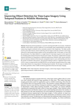 Improving Object Detection for Time-Lapse Imagery Using Temporal
  Features in Wildlife Monitoring