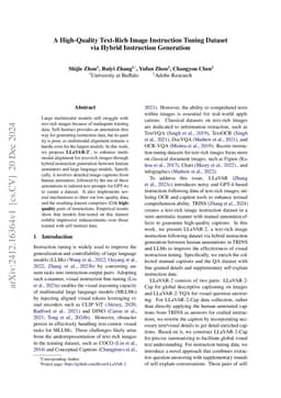 A High-Quality Text-Rich Image Instruction Tuning Dataset via Hybrid
  Instruction Generation