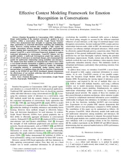 Effective Context Modeling Framework for Emotion Recognition in
  Conversations