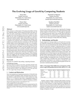 The Evolving Usage of GenAI by Computing Students
