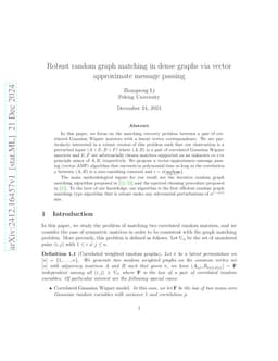 Robust random graph matching in dense graphs via vector approximate
  message passing