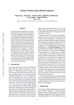 Chained Tuning Leads to Biased Forgetting