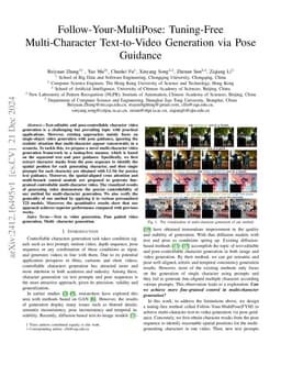 Follow-Your-MultiPose: Tuning-Free Multi-Character Text-to-Video
  Generation via Pose Guidance