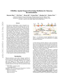 Spatial-Temporal Knowledge Distillation for Takeaway Recommendation