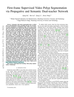 First-frame Supervised Video Polyp Segmentation via Propagative and
  Semantic Dual-teacher Network