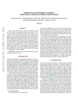 Improving Lip-synchrony in Direct Audio-Visual Speech-to-Speech
  Translation