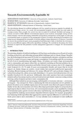 Towards Environmentally Equitable AI
