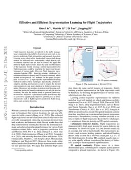 Effective and Efficient Representation Learning for Flight Trajectories