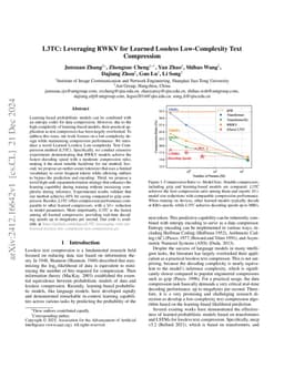 L3TC: Leveraging RWKV for Learned Lossless Low-Complexity Text
  Compression