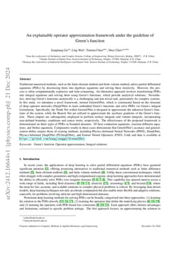 An explainable operator approximation framework under the guideline of
  Green's function