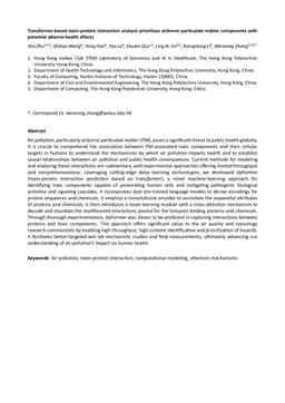 Transformer-based toxin-protein interaction analysis prioritizes
  airborne particulate matter components with potential adverse health effects