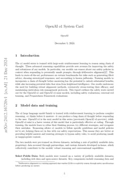 OpenAI o1 System Card