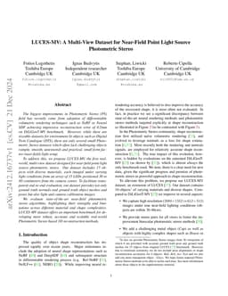 LUCES-MV: A Multi-View Dataset for Near-Field Point Light Source
  Photometric Stereo