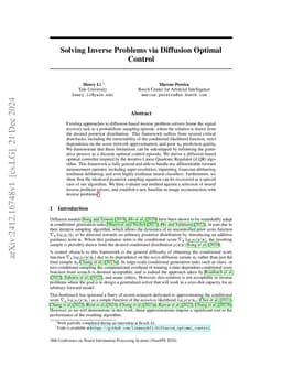 Solving Inverse Problems via Diffusion Optimal Control