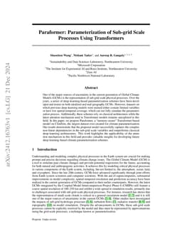 Paraformer: Parameterization of Sub-grid Scale Processes Using
  Transformers