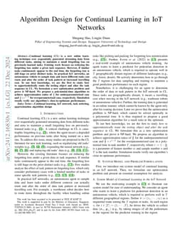 Algorithm Design for Continual Learning in IoT Networks
