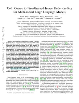 CoF: Coarse to Fine-Grained Image Understanding for Multi-modal Large
  Language Models