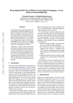 Reconsidering SMT Over NMT for Closely Related Languages: A Case Study
  of Persian-Hindi Pair