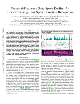 Temporal-Frequency State Space Duality: An Efficient Paradigm for Speech
  Emotion Recognition
