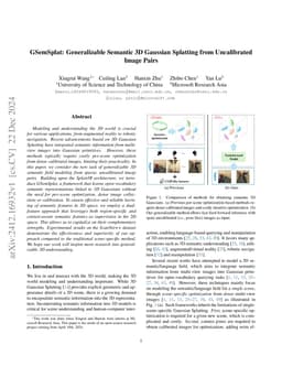 GSemSplat: Generalizable Semantic 3D Gaussian Splatting from
  Uncalibrated Image Pairs