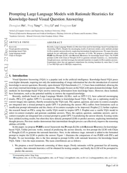 Prompting Large Language Models with Rationale Heuristics for
  Knowledge-based Visual Question Answering
