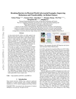 Breaking Barriers in Physical-World Adversarial Examples: Improving
  Robustness and Transferability via Robust Feature