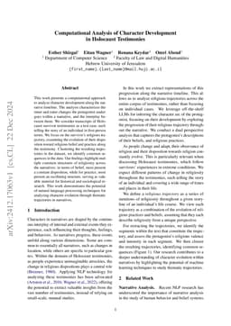 Computational Analysis of Character Development in Holocaust Testimonies