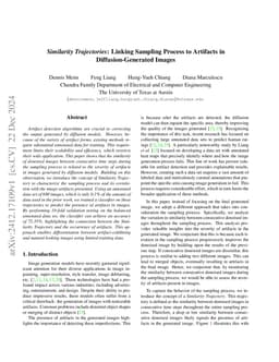 Similarity Trajectories: Linking Sampling Process to Artifacts in
  Diffusion-Generated Images