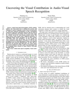 Uncovering the Visual Contribution in Audio-Visual Speech Recognition