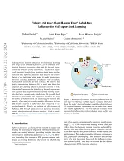 Where Did Your Model Learn That? Label-free Influence for
  Self-supervised Learning