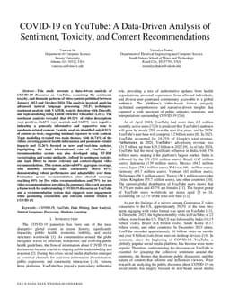 COVID-19 on YouTube: A Data-Driven Analysis of Sentiment, Toxicity, and
  Content Recommendations