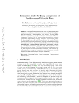 Foundation Model for Lossy Compression of Spatiotemporal Scientific Data