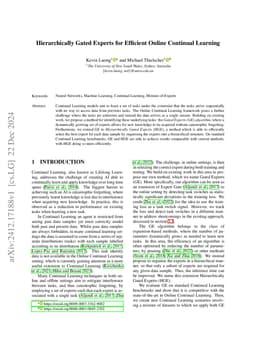 Hierarchically Gated Experts for Efficient Online Continual Learning