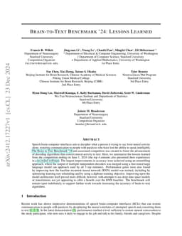 Brain-to-Text Benchmark '24: Lessons Learned