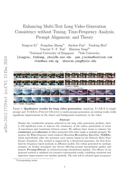 Enhancing Multi-Text Long Video Generation Consistency without Tuning:
  Time-Frequency Analysis, Prompt Alignment, and Theory