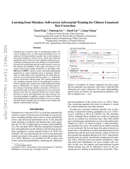 Learning from Mistakes: Self-correct Adversarial Training for Chinese
  Unnatural Text Correction