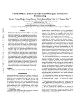 Friends-MMC: A Dataset for Multi-modal Multi-party Conversation
  Understanding