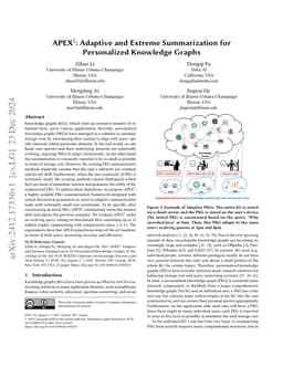 APEX$^2$: Adaptive and Extreme Summarization for Personalized Knowledge
  Graphs