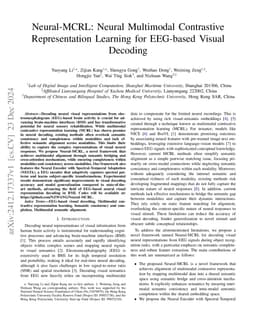 Neural-MCRL: Neural Multimodal Contrastive Representation Learning for EEG-based Visual Decoding