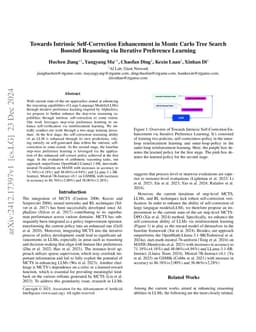 Towards Intrinsic Self-Correction Enhancement in Monte Carlo Tree Search
  Boosted Reasoning via Iterative Preference Learning