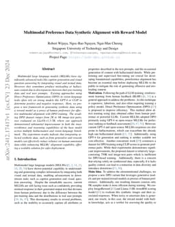 Multimodal Preference Data Synthetic Alignment with Reward Model