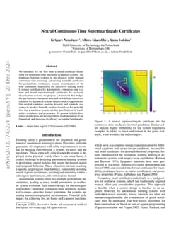 Neural Continuous-Time Supermartingale Certificates