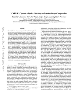 CALLIC: Content Adaptive Learning for Lossless Image Compression