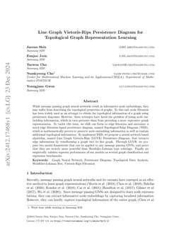 Line Graph Vietoris-Rips Persistence Diagram for Topological Graph
  Representation Learning