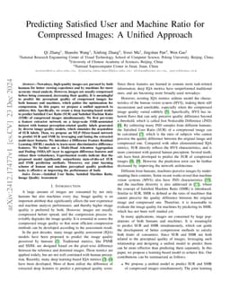 Predicting Satisfied User and Machine Ratio for Compressed Images: A
  Unified Approach