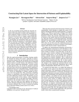 Constructing Fair Latent Space for Intersection of Fairness and Explainability