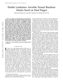 Double Landmines: Invisible Textual Backdoor Attacks based on
  Dual-Trigger