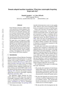 Domain adapted machine translation: What does catastrophic forgetting
  forget and why?